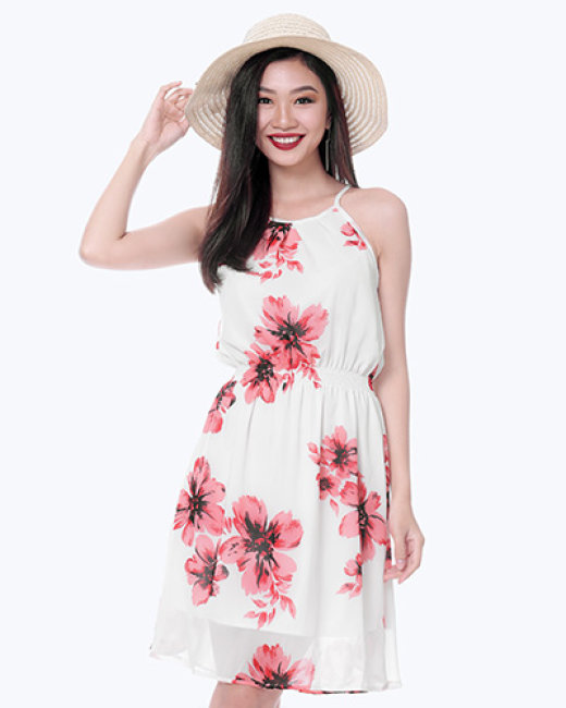 Đầm Cổ Yếm Họa Tiết Shibi SB089