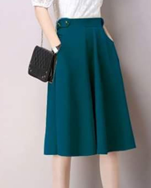 Mua Chân váy jean xòe dài 2 nút màu xanh nhạt C011 - Xanh nhạt size M tại  Cỏ Boutique | Tiki