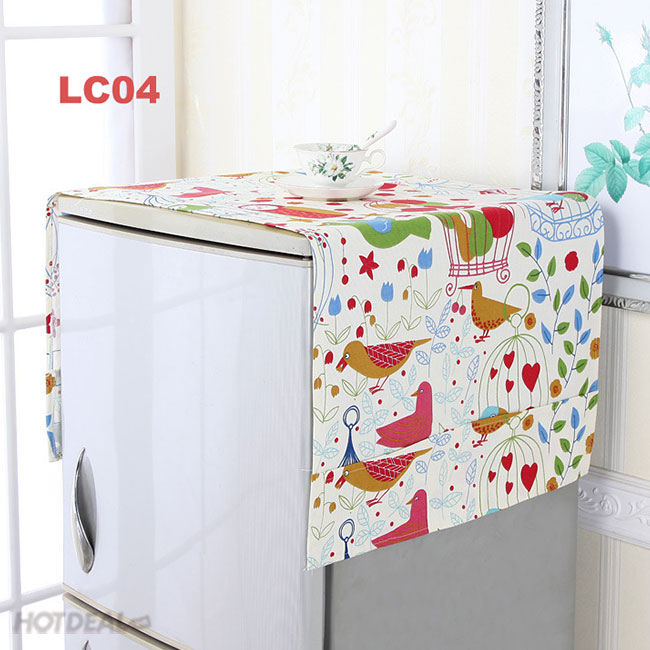 Tấm Phủ Bảo Vệ Trang Trí Tủ Lạnh, Máy Giặt Vải Bố Cách Điệu