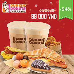 Combo Giá Sốc Mừng Năm Mới Tại Hệ Thống Dunkin’ Donuts – Thương Hiệu Mỹ Lừng Danh Thế Giới