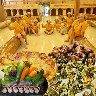 Buffet Tối 60 Món Pháp – Hàn - Nhật - Việt + Thư Giản Xả Stress "Jjim Jij Bang" + Xu Game Và Massage Cá Tại Golden Lotus Healing Spa World