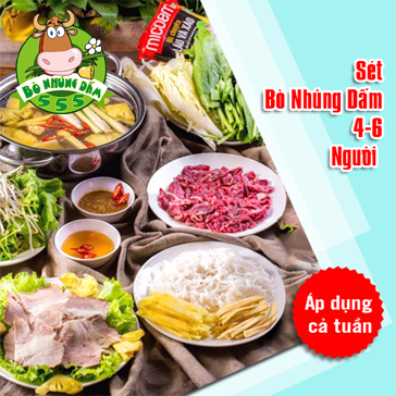 Hệ Thống Bò Nhúng Dấm 555 - Set Bò Nhúng Dấm 4-6 Người Áp Dụng 5 Cơ Sở