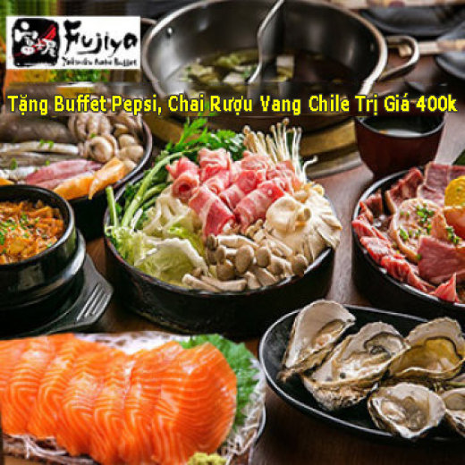 Fujiya Buffet Nhật Bản Hơn 200 Món Sashimi, Nướng, Lẩu, Hải Sản Cao Cấp Tại Vincom Center – Bao Gồm Nước