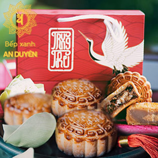 Hộp 02 Bánh Trung Thu Chay Cao Cấp An Duyên 04 Hương Vị Tự Nhiên Tốt Cho Sức Khỏe, Giao Hàng Tận Nơi