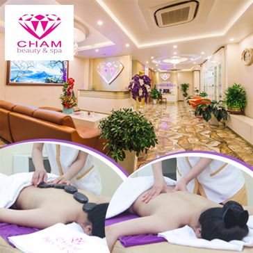 Xông Hơi Kết Hợp Massage Body Đá Muối Himalaya Tặng Kèm Nước Chanh Muối Thư Giãn Ngày Hè Tại Cham Beauty Spa