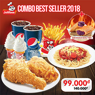 Hệ Thống Jollibee Hơn 100 CN Toàn Quốc – Combo Best Seller 05 Món Cực Ngon Cho 02 Người
