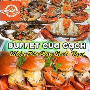 Buffet Cua Gạch Siêu Hot - Miễn Phí Bia, Nước Ngọt - Các Món Ăn Kèm Không Giới Hạn Tại Hệ Thống Cua 1 Càng