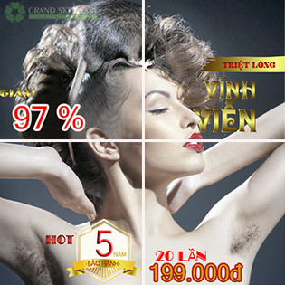 20 Lần + BH 05 Năm Triệt Lông Vĩnh Viễn Diode Laser - Grand Skin Care - Thương Hiệu Uy Tín Sài Gòn