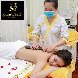 Massage Body Tinh Dầu Thiên Nhiên + Đá Nóng Phục Hồi Năng Lượng Cơ Thể/ Cung Cấp Vitamin C Bổ Sung Dưỡng Chất Giúp Da Mặt Hồng Hào/ Tắm Trắng Tại Nashi Spa