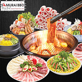 Áp Dụng Cả Menu Premium - Buffet Tối Gần 70 Món BBQ Bò Mỹ, Hải Sản, Sushi & Lẩu Nhật Tại Samurai BBQ - Tặng Buffet Kem