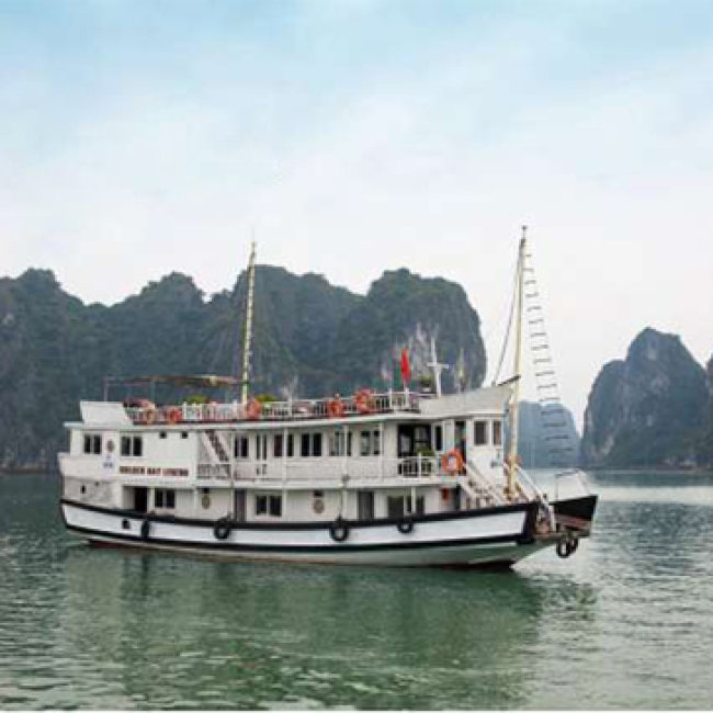 Du Thuyền Hạ Long Golden Bay 3* 2N1Đ, Miễn Phí Bia Tươi, Khởi Hành Hàng Ngày - Dành Cho 01 Người