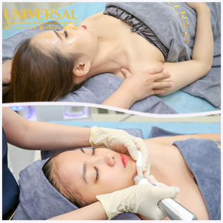 Đánh Bay Mụn & Điều Tiết Bã Nhờn/ Trị Mụn Các Loại + Dưỡng Sáng Da Tối Ưu, Mờ Thâm Nám - Độc Quyền Tại Universal Aesthetics & Wellness Clinic