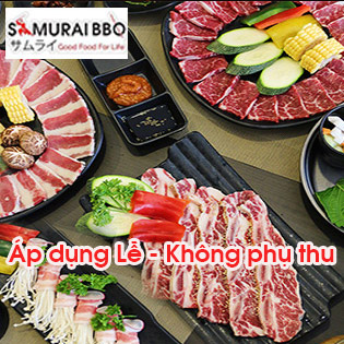 Ưu Đãi Hot - Buffet Trưa Samurai BBQ Bò Mỹ, Hải Sản & Sushi 