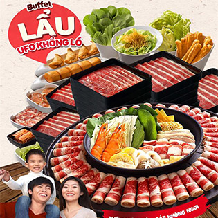 Menu Cao Cấp Với Hơn 30 Món Bò Mỹ & Hải Sản - Buffet UFO Tại Hệ Thống Food House
