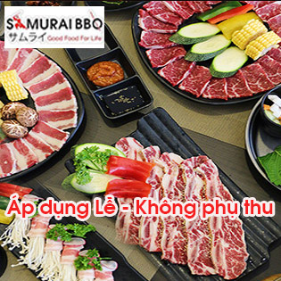 Ưu Đãi Hot - Buffet Trưa Samurai BBQ Bò Mỹ, Hải Sản & Sushi