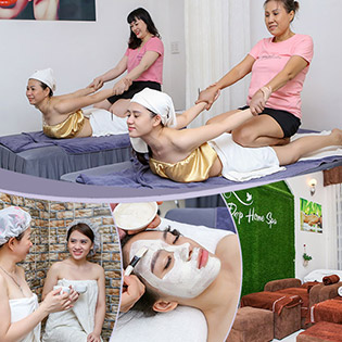 Miễn Tip - (120’) Massage Body + Foot + Xông Hơi + Ngâm Chân + Chăm Sóc Da Mặt + Đắp Mặt Nạ + Nằm Gối Nóng Thảo Dược - Đẹp Home Spa