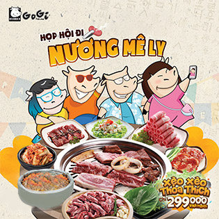Hệ Thống Gogi House - Xèo Xèo Premium Buffet - Menu 299.000Đ