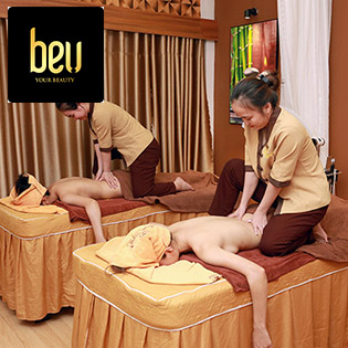 Buffet Spa - 10 Combo Massage Body, Mặt, Giảm Béo 100’ - Đi 2 Người Tặng Triệt Lông - Hệ Thống BeU Spa