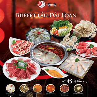 Buffet Lẩu Đài Loan Trứ Danh Hơn 80 Món Nhúng Thượng Hạng Chạy Chuyền Trên Thố – Miễn Phí Nước Uống & Tráng Miệng Tại Nhà Hàng Yuhua