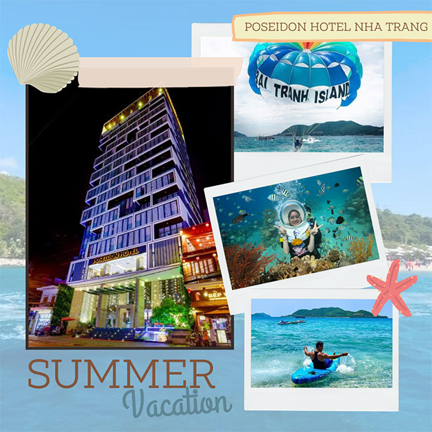 Combo Nghỉ 3N2Đ Poseidon Hotel Nha Trang 4* + Tour Cano 1 Ngày