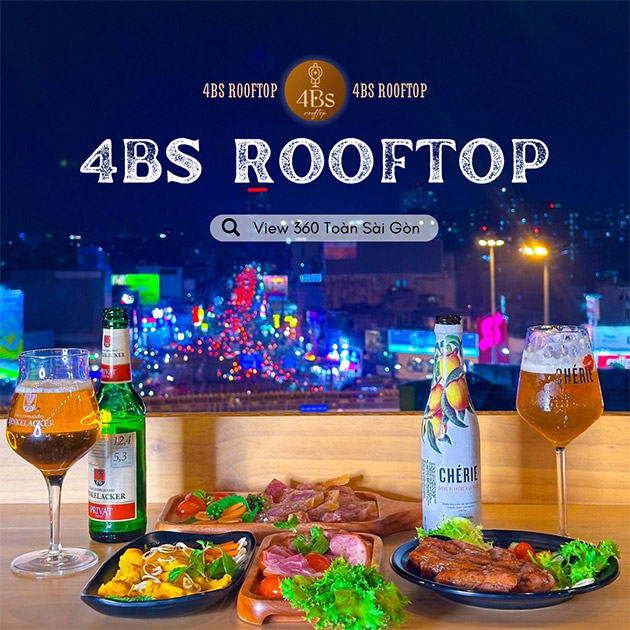 4Bs Rooftop - Set 4 Món View 360 Độ,  Nhạc Acoustic Mỗi Đêm