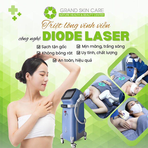 Grand Skin Care - Triệt Lông Vĩnh Viễn Diode Laser Không Đau Rát