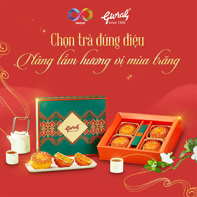 Bánh Trung Thu Givral - Combo 4 Bánh Cao Cấp - Quà Tặng Co Group