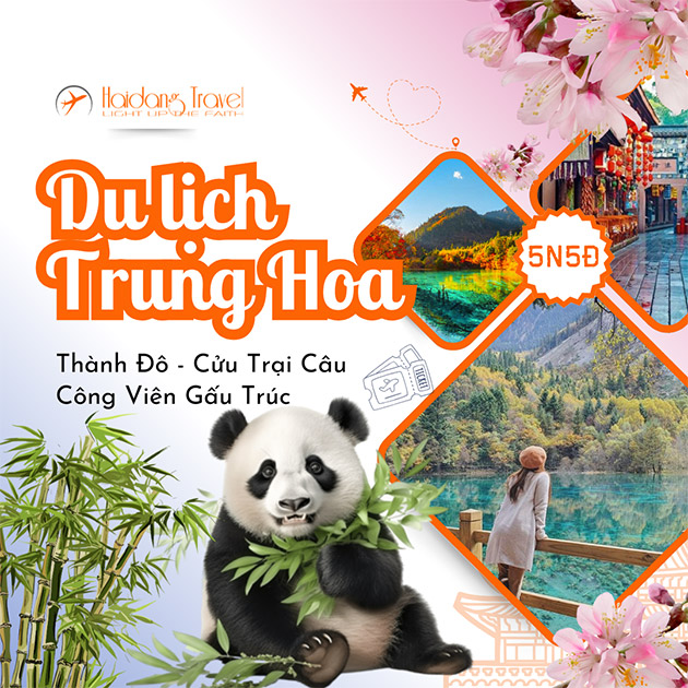 Tour Thành Đô - Cửu Trại Câu - Công Viên Gấu Trúc 5N5Đ