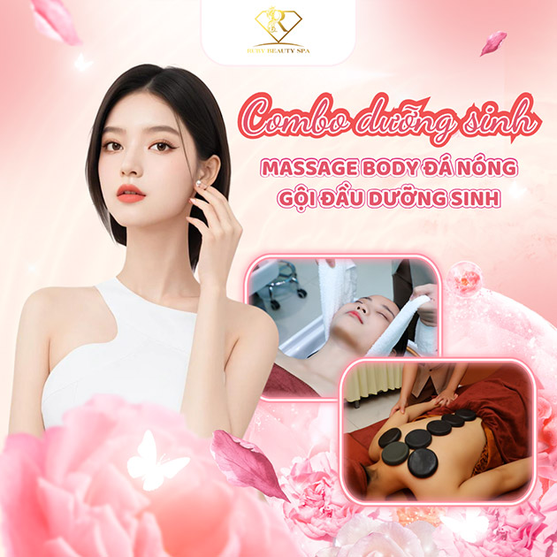 Ruby Beauty Spa - Combo Massage Body + Gội Đầu Dưỡng Sinh