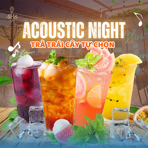 4Bs Rooftop - Trà Trái Cây Tự Chọn + Chill Cùng Nhạc Acoustic