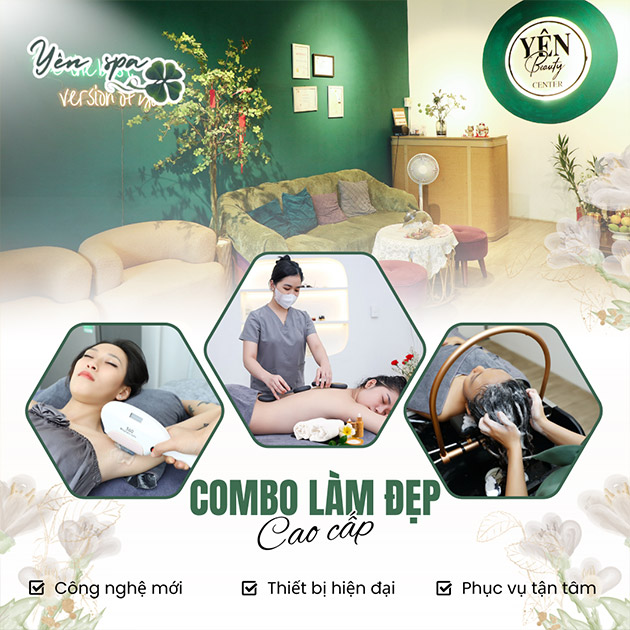 Yên Spa - 7 Combo Massage Body, Gội Đầu, Triệt Lông 75’ - Miễn Tip