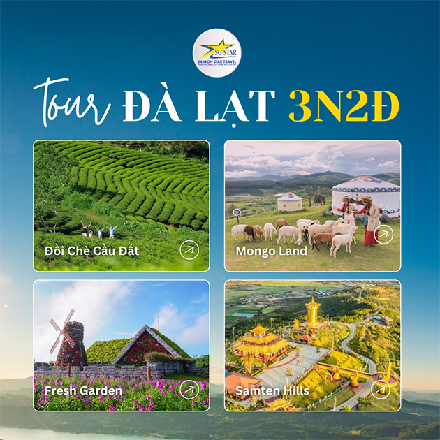 Tour Đà Lạt 3N2Đ - Mongo Land - Fresh Garden - Samten Hills