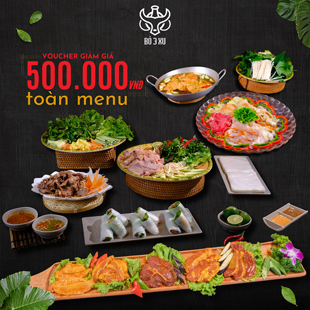 Bò 3 Xu - Voucher Giảm Giá Toàn Bộ Menu