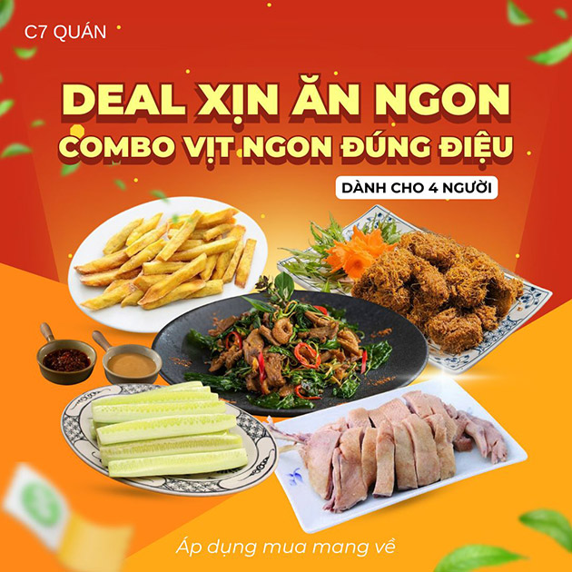 C7 Quán - Combo Vịt Ngon Đúng Điệu Cho 4 Người - Ship Tận Nơi