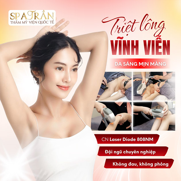 Spa Trần - Triệt Lông CN Laser Diode 808NM - Trọn Gói 3 Buổi