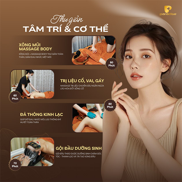 Paradise Spa - Massage Body/ Vai Gáy/ Đả Thông Kinh Lạc/ Gội Đầu