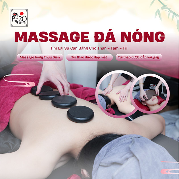 H2O - Massage Body Đá Nóng + Foot + Túi Đắp Mắt + Vai, Gáy