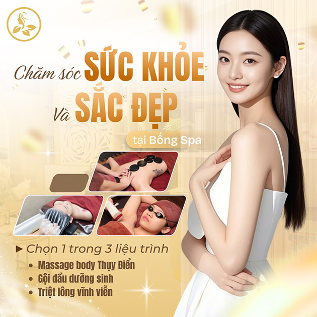 Bống Spa - Massage Body/ Gội Đầu Dưỡng Sinh/ 2 Lần Triệt Lông