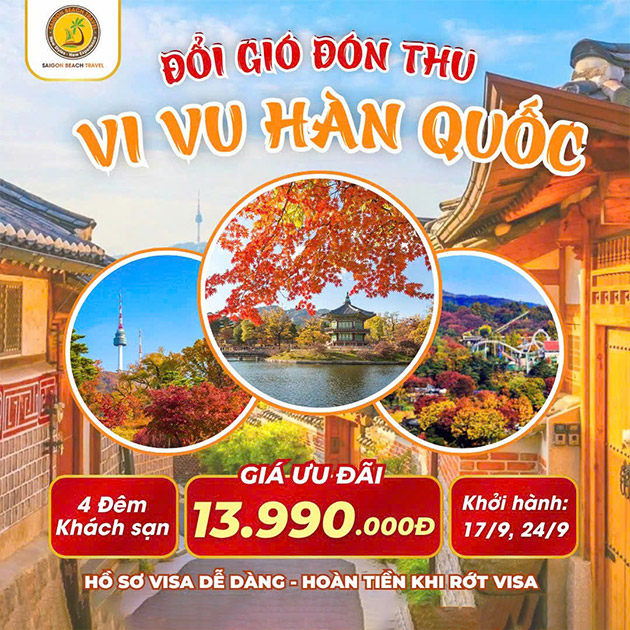 Tour Hàn Quốc 5N4Đ - Seoul - Đảo Nami - Lotte Word - Làng Nam San