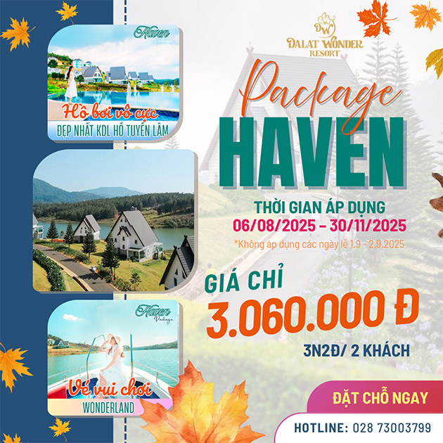 Đà Lạt Wonder Resort 4* - Haven Package - Combo 3N2Đ