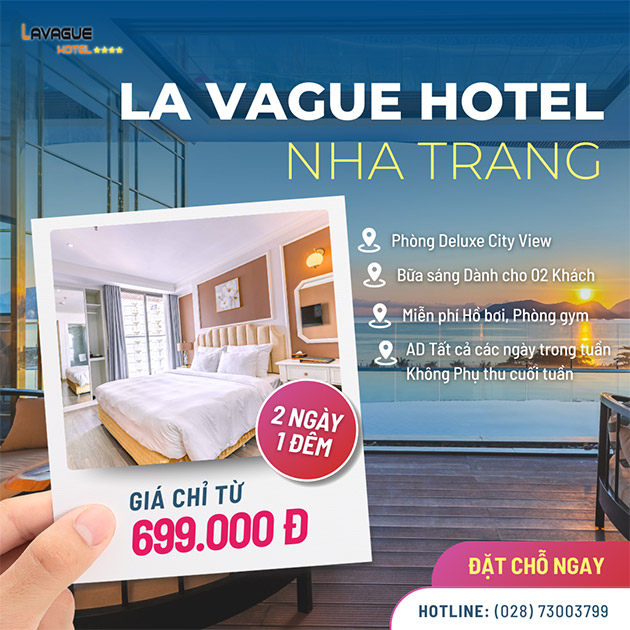 La Vague Hotel Nha Trang 4* - P. Deluxe City View 2N1Đ - 2 Khách