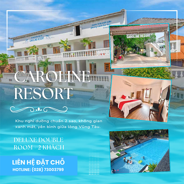 Caroline Resort Vũng Tàu 2* - 2N1Đ Phòng Deluxe Double - 2 Khách