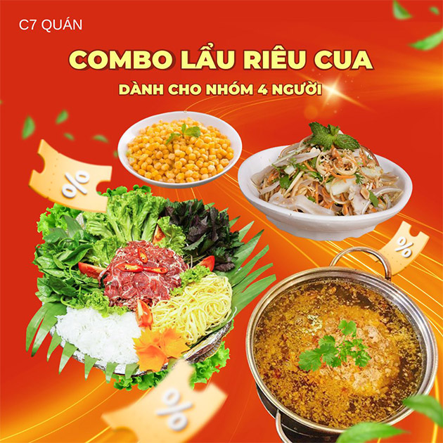 C7 Quán - Lẩu Riêu Cua Bò Dành Cho 4 Người - Ship Tận Nơi