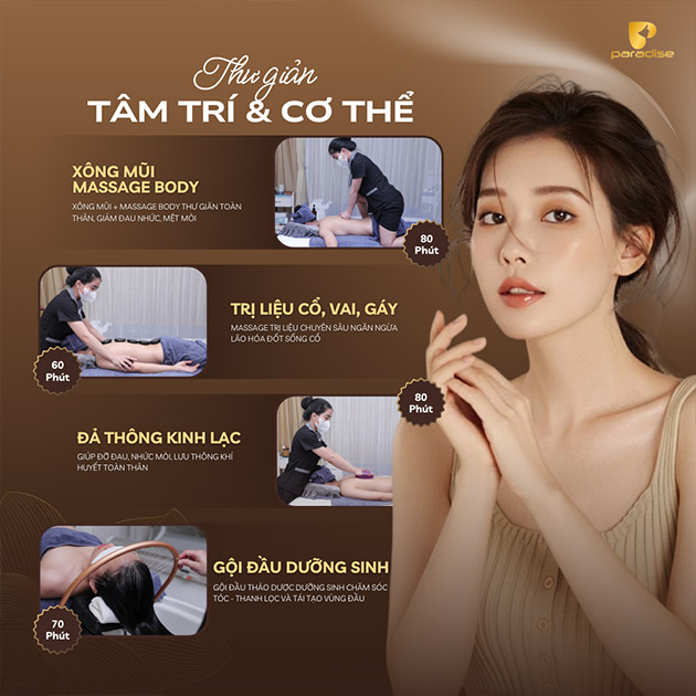 Paradise Spa - Massage Body/ Vai Gáy/ Đả Thông Kinh Lạc/ Gội Đầu