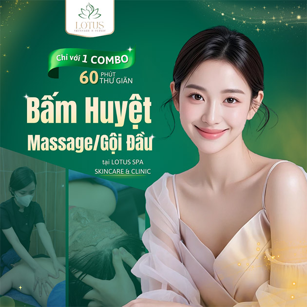 Lotus Spa - Massage Trị Liệu Cổ Vai Gáy + Gội Đầu + Chăm Sóc Da