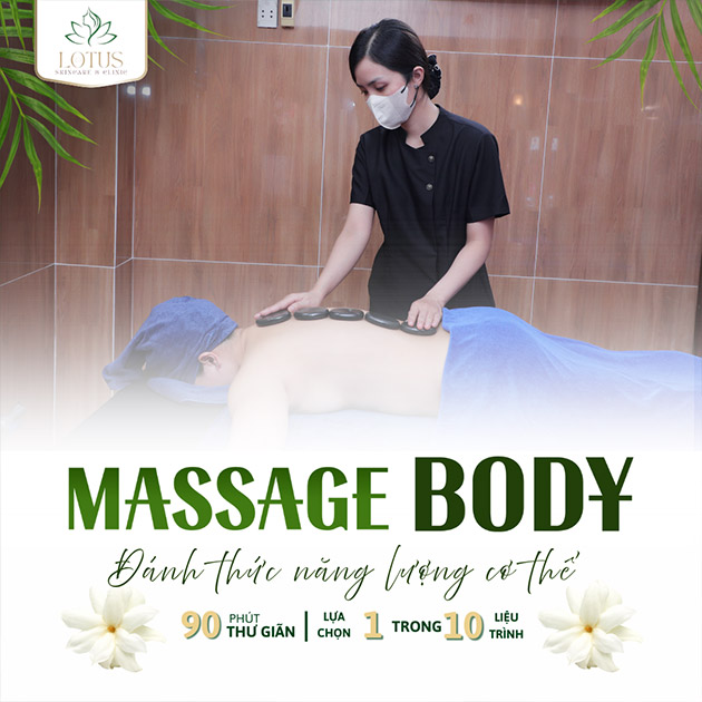 Lotus Spa - Massage Body, Đá Nóng, Trị Liệu 90'/ Triệt Lông