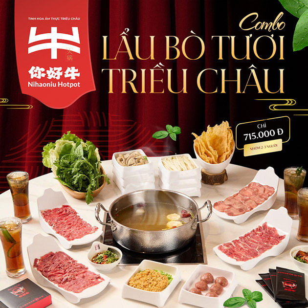 Nihaoniu Hotpot - Combo Lẩu Bò Tươi Chuẩn Vị Triều Châu