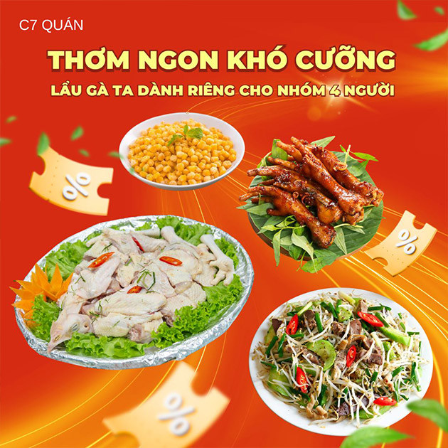 C7 Quán - Lẩu Gà Ta Thơm Ngon Cho 4 Người - Ship Tận Nơi
