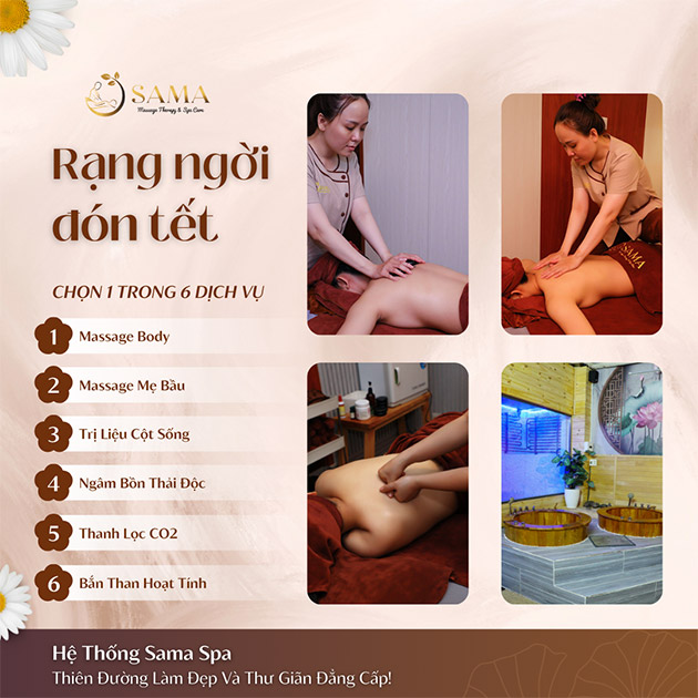 Sama Spa - Massage Body/ Mẹ Bầu/ Trị Liệu Cột Sống 150'