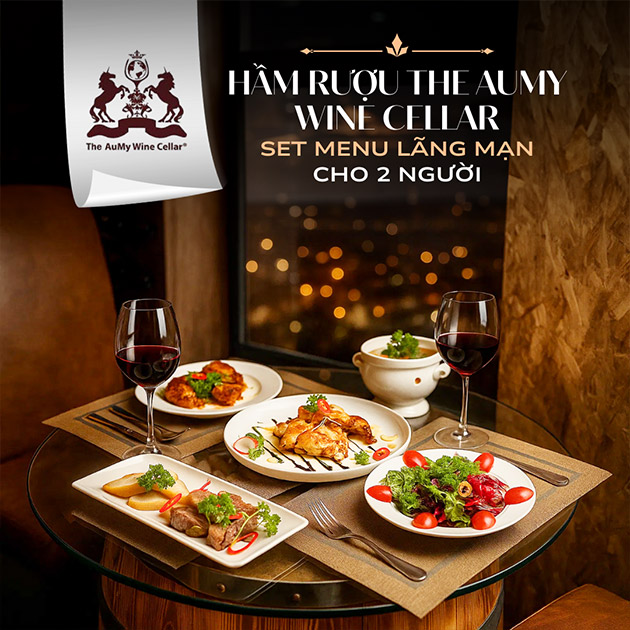 Hầm Rượu The Aumy Wine Cellar - Set Menu Lãng Mạn Cho 2 Người